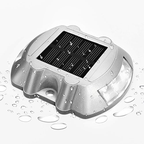 JIGUOOR Luces solares para cubierta LED, luces de entrada, luz solar, luz de muelle para exteriores, IP68, impermeables, para escalera, barco,