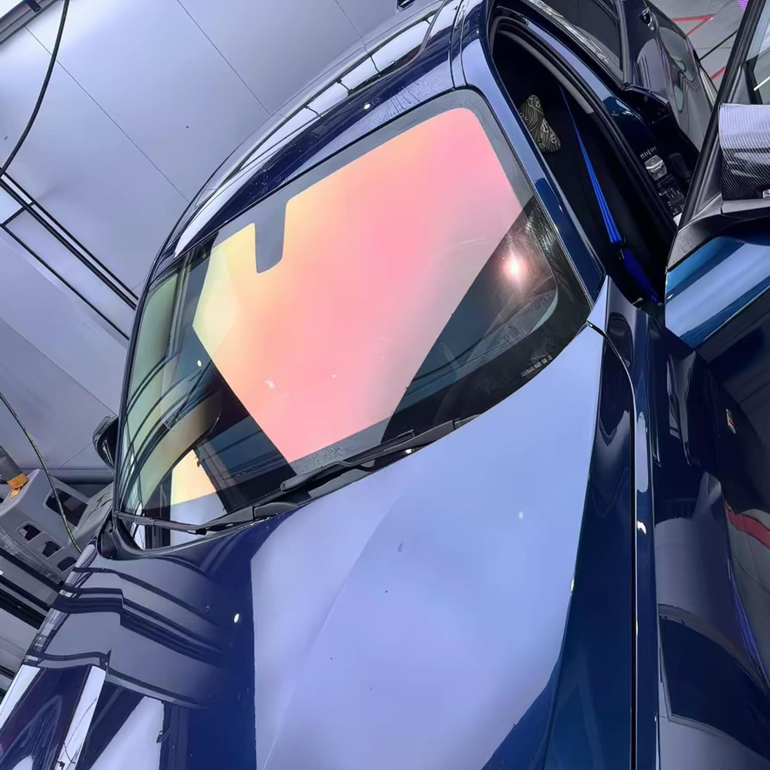 81% VLT Scheiben Tönung Folie Auto – 100 x 300 cm – Chamäleon-Sonnenschutzfolie für die Windschutzscheibe – Tönungsfolie Fenster – Farbwechsel zu Rot