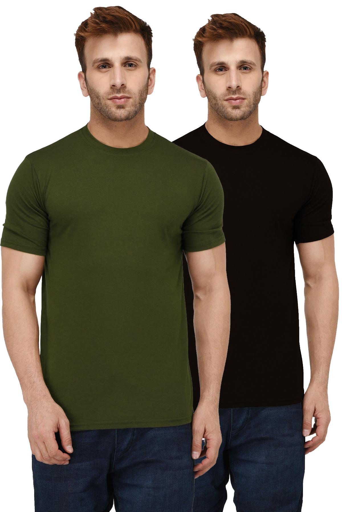 london hills Regular Fit Solid Men Cotton Blend Half Sleeve Round Neck T-Shirt Pack of 2-picture-27