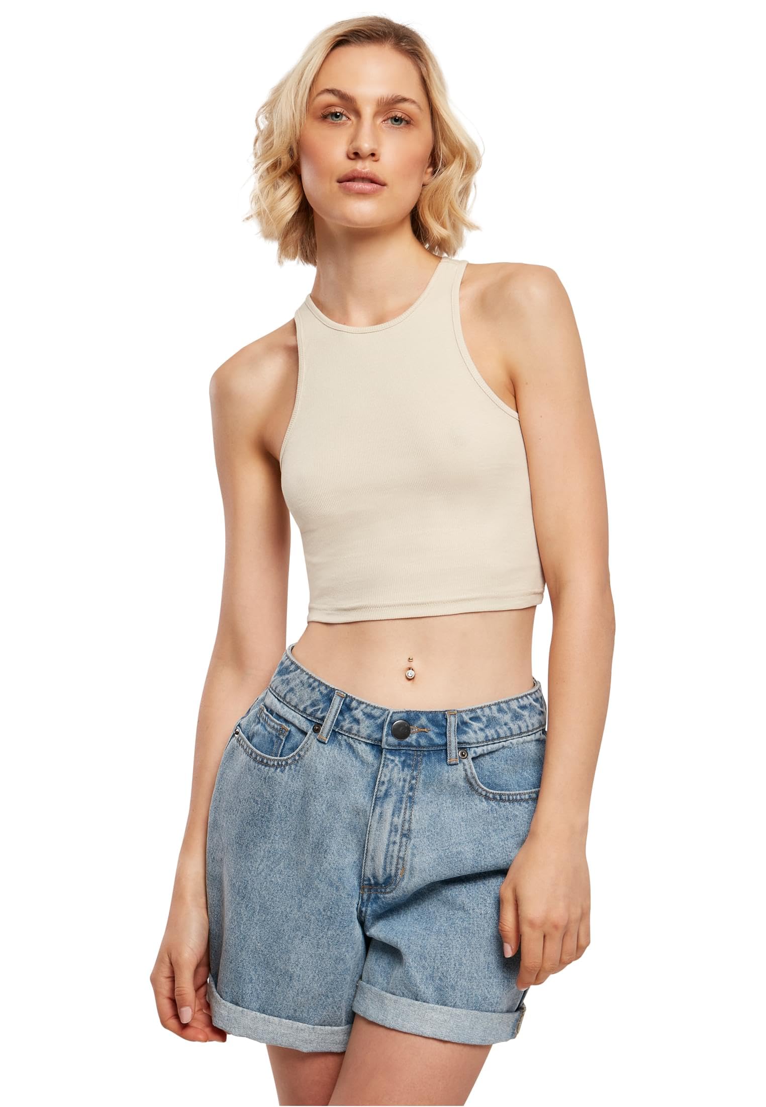 Urban Classics Women's Blanc Tank Top Cropped Gt