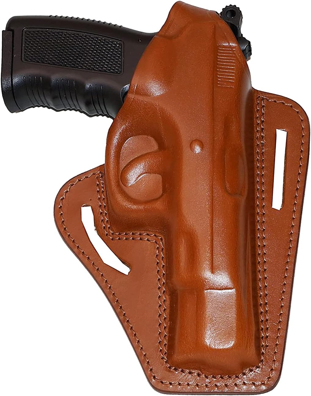 CZ 75 Leather Holster, 2 Slot Pancake OWB Leather Holster Thumb Break Right Hand Handmade!