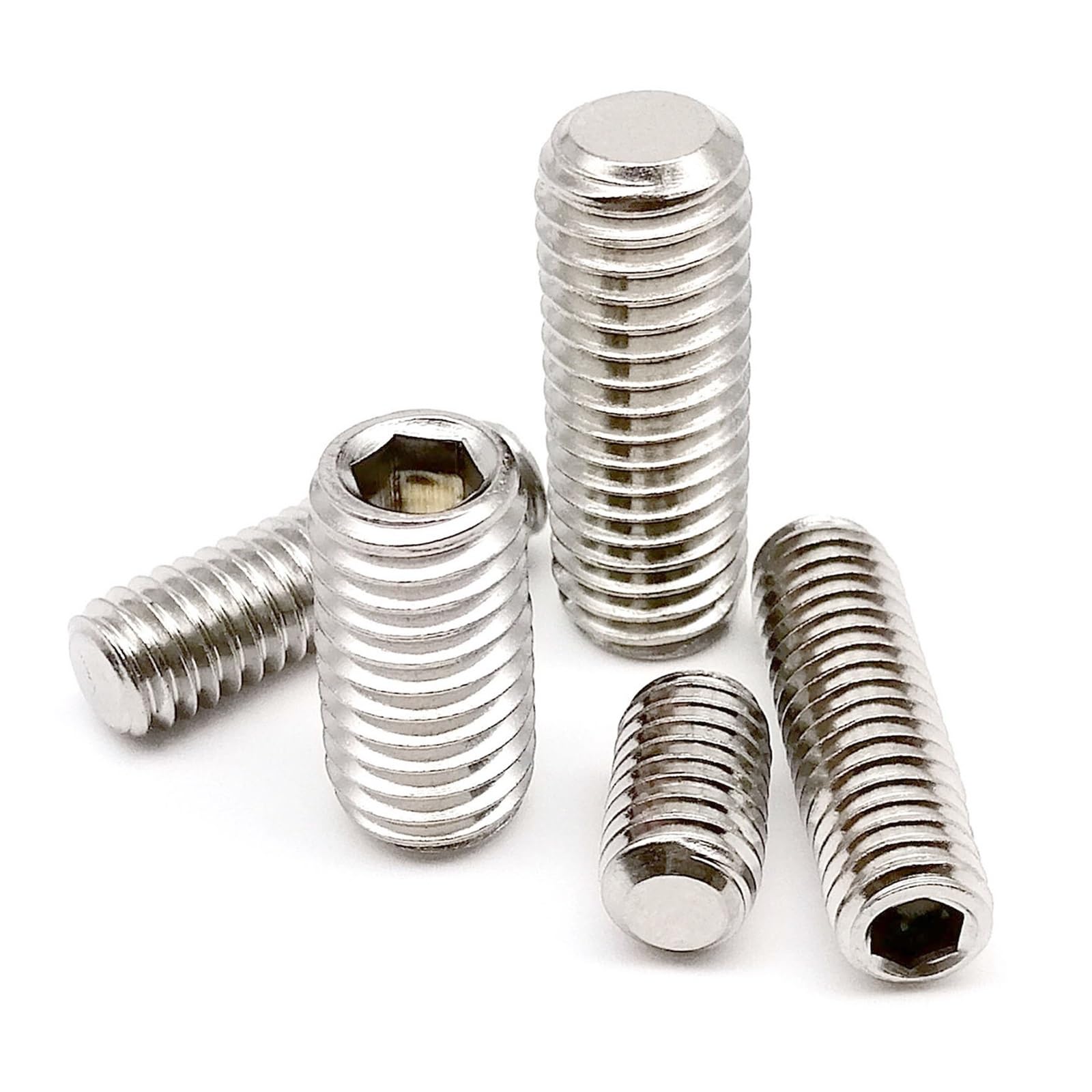 316 A4 Acero inoxidable M3 - M12 DIN913 Hexágono hexagonal Tornillo de fijación perno punta plana(M4 50pcs,8mm)