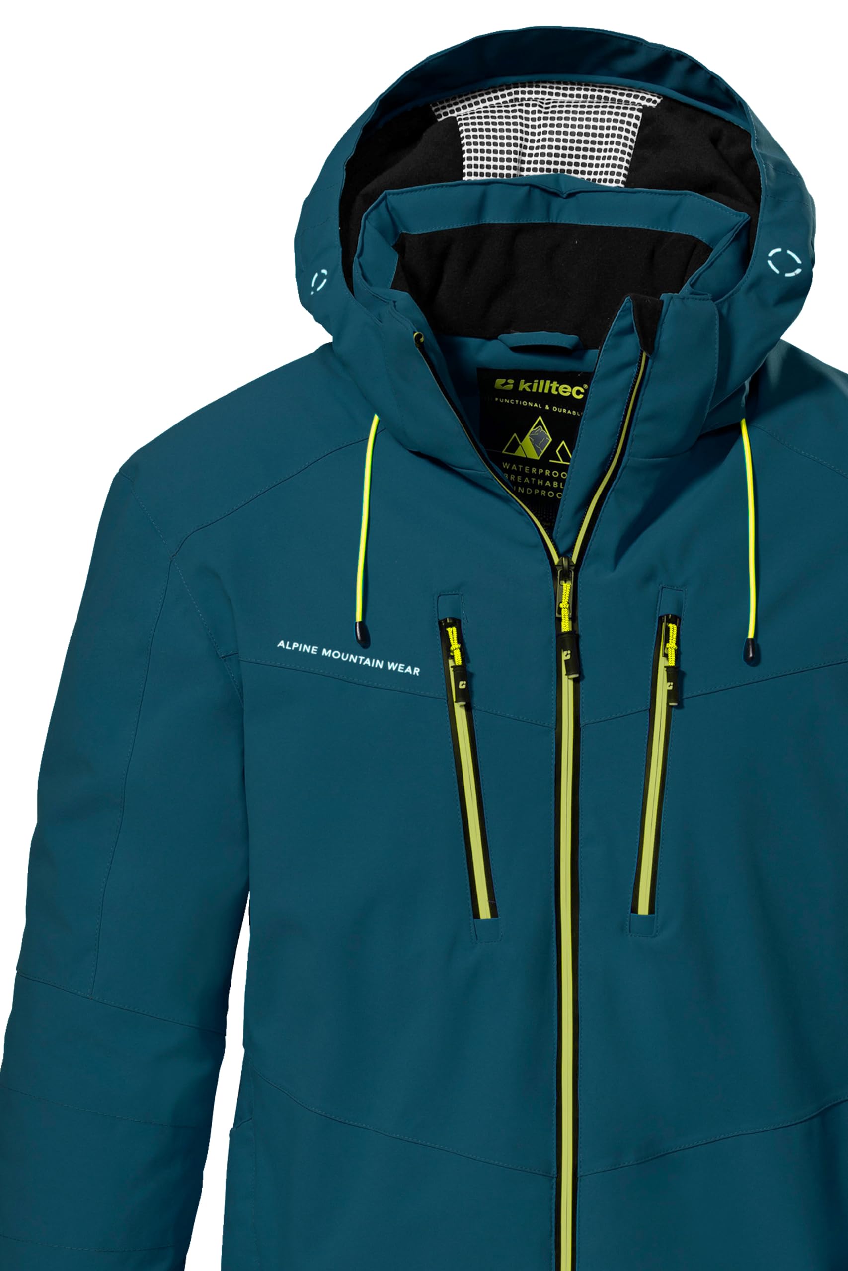 Killtec Herren Skijacke Ksw 44 Mn Ski Jckt 10.000 mm Wassersäule atmungsaktiv wasserdicht Blau Größe 56