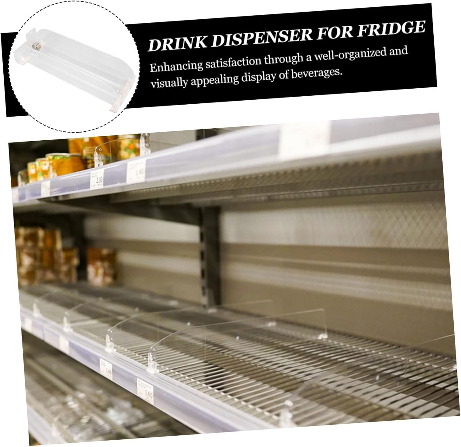Automatic Beverage Pusher Organizer Adjustable Soda Dispenser Rack for Refrigerator Efficient Can Holder for Freezer Versatile Drink Management System for Convenience