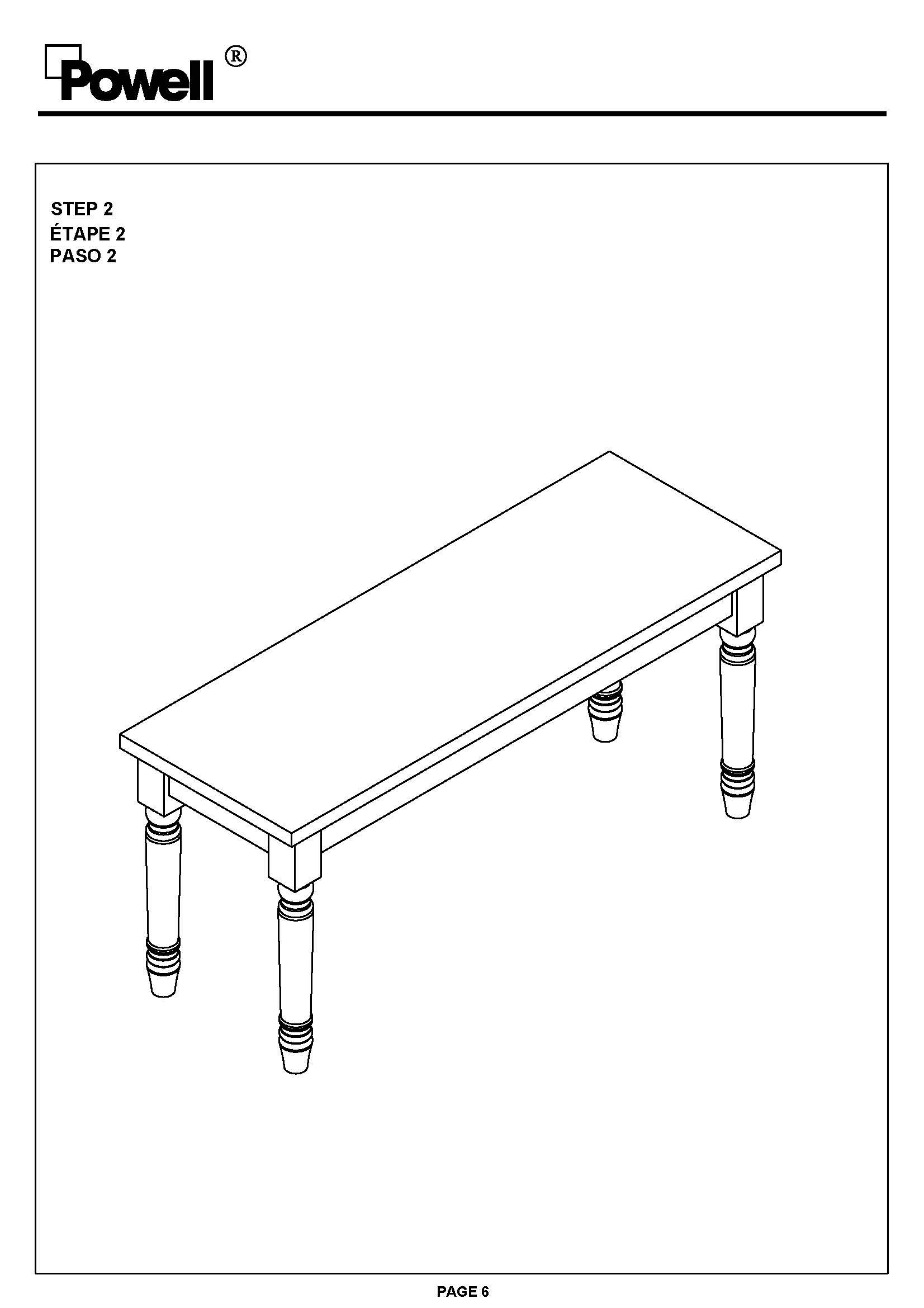 Powell Furniture Willow Dining Bench, Multicolor