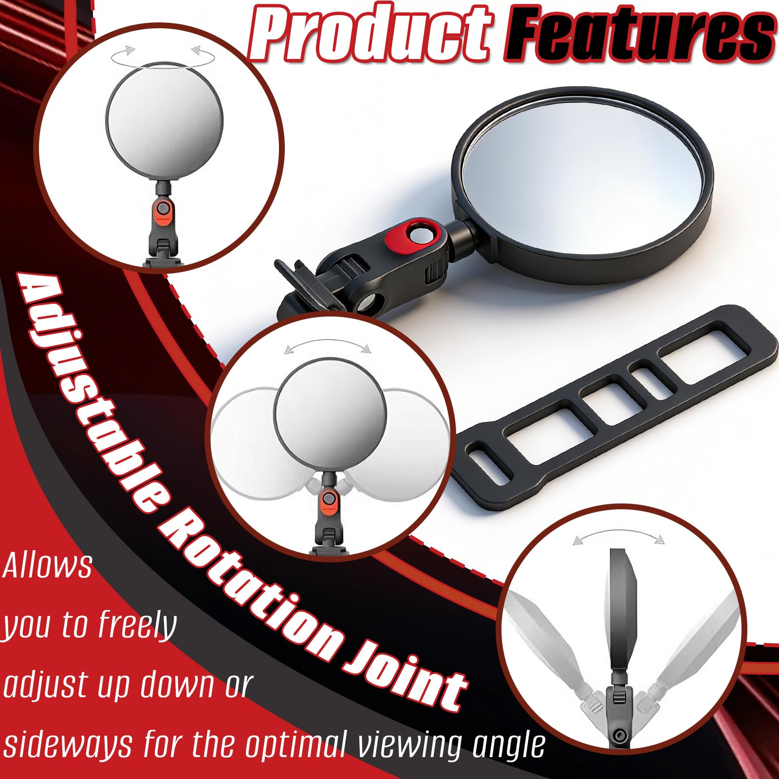 2 Pezzi Specchietto Bici, Specchietto Retrovisore per Bicicletta Regolabile 360° e Pieghevole 180° HD Convesso Accessori Monopattino Elettrico per Ninebot ZT3 G3 G2 F3 E3