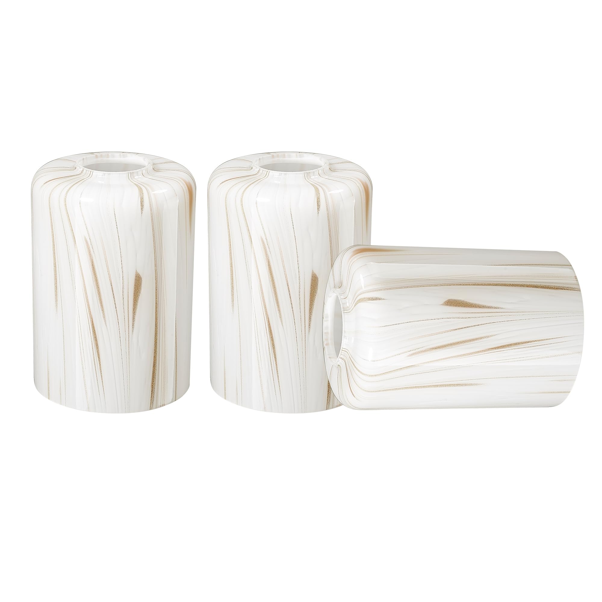 karyfine Cylinder Glass Shade for Vanity Light Ceiling Fan Light1.65in Fitter Height 5.74in Wall Sconce Lamp Cover Handblown Art Glass Replacement