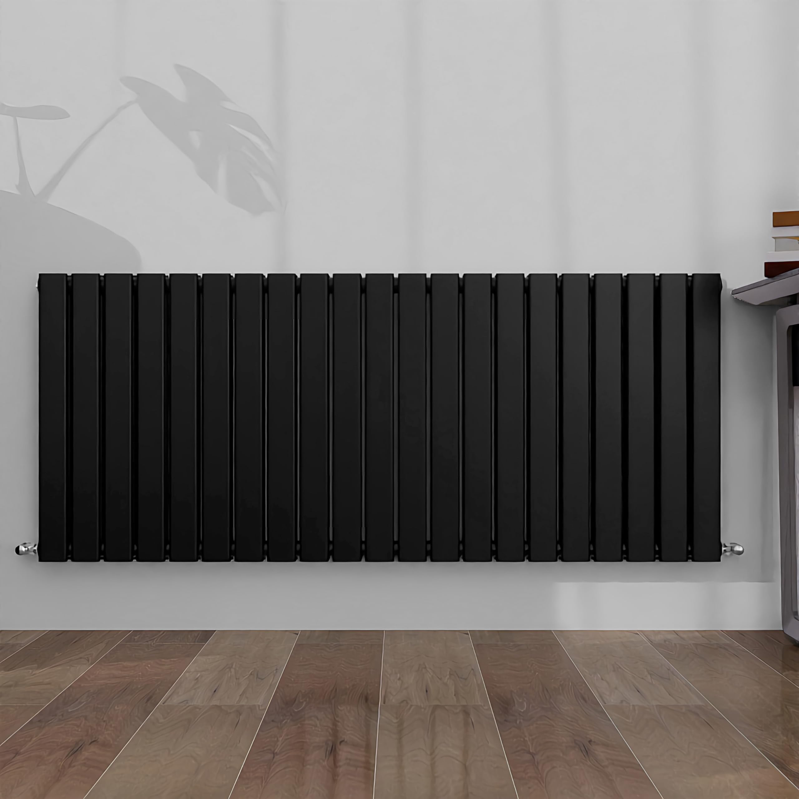 SLINE SANITARY 600x1428mm Horizontal Radiator Black Double Modern Flat Panel Central Heating Radiator