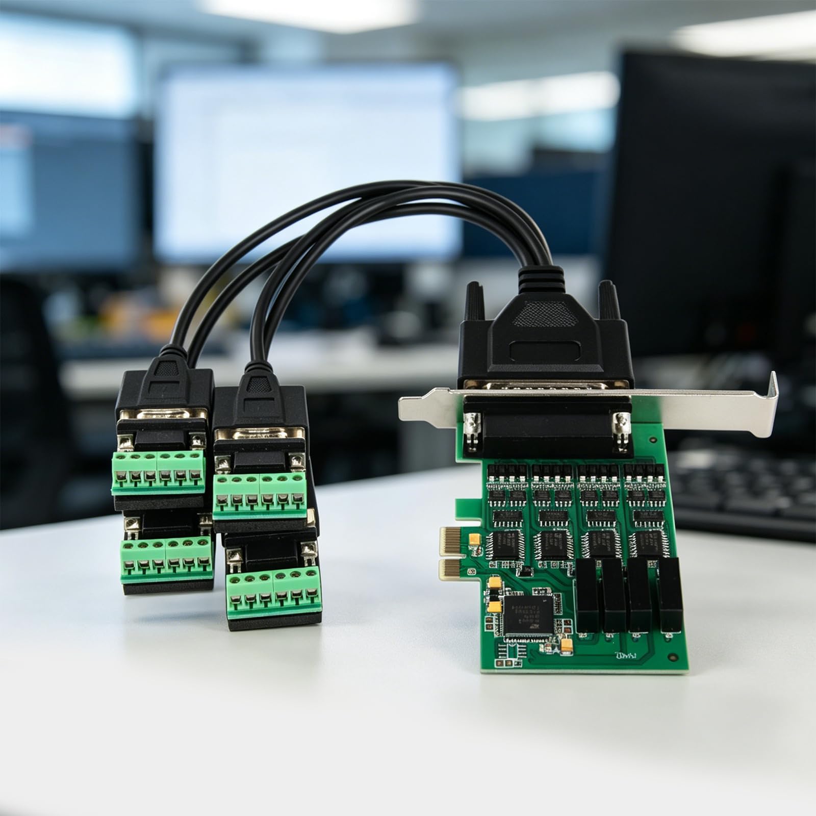 Scheda di espansione PCIe industriale a 4 porte RS485/RS422 Port Card PCIe Convertitore di espansione di gioco di sostituzione veloce trasferimento dati