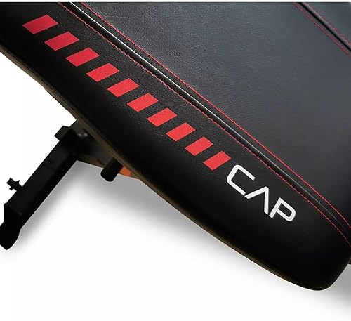 Miniatura 11 de CAP Barbell Banco de entrenamiento Strength FID  Posiciones de declive de inclinación plana, negrorojo