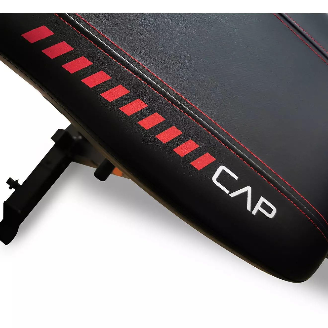 Barbell Strength FID Workout Bench | Flat Incline Decline Positions, Black/Red