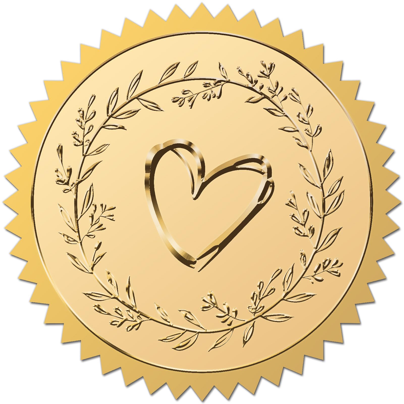 CRASPIRE Goldfolien-Aufkleber 100 Stück - Herz Mit Musiknote, 2 Zoll Geprägt