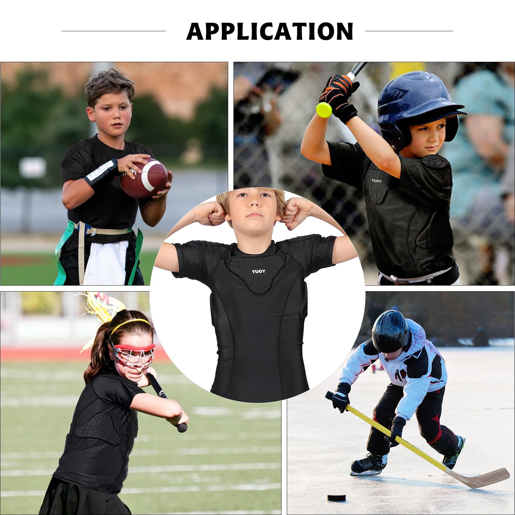 Protezione per le costole da calcio, per paintball, baseball, imbottita, a compressione, per bambini e ragazzi