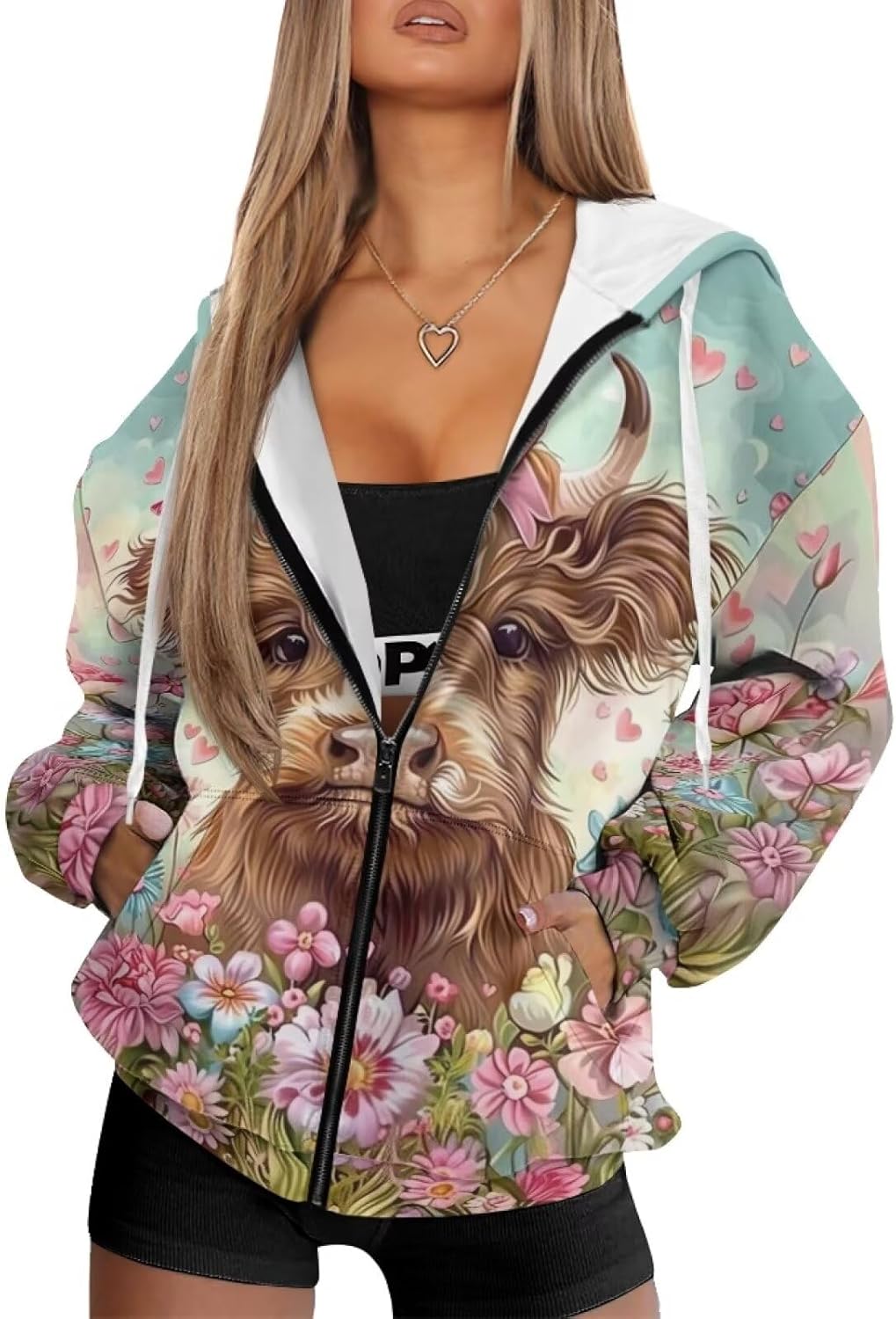 WELLFLYHOM Zip Up Hoodies for Women Oversize Y2K Sweatshirt Zipper Cardigan Jacket Fall Outfits XS-4XL - Image 2