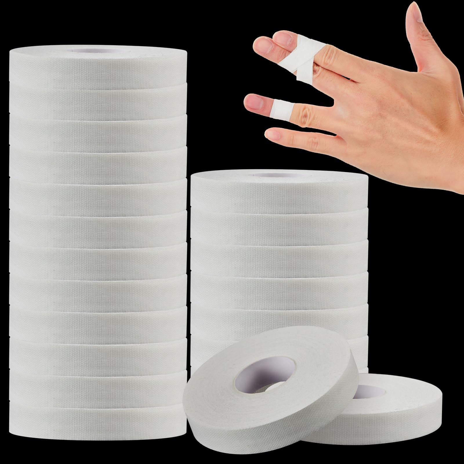 Nuanchu 24 Rolls Athletic Finger Tape 0 5 Inch x 45 ft Sports Tape for Rock Climbing Volleyball