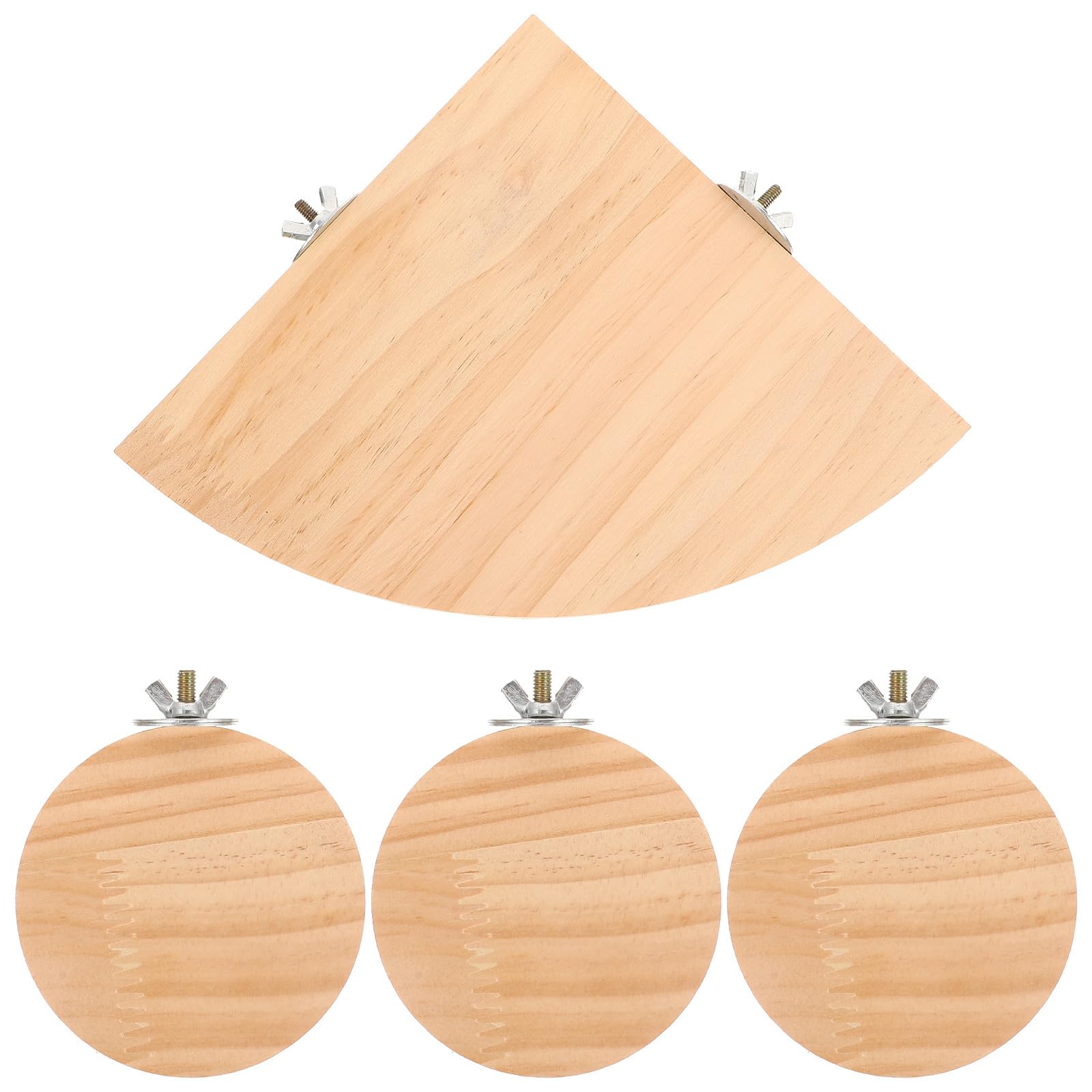Plateformes en bois pour hamsters et perroquets STOBAZA : lot de 4 accessoires pour cage