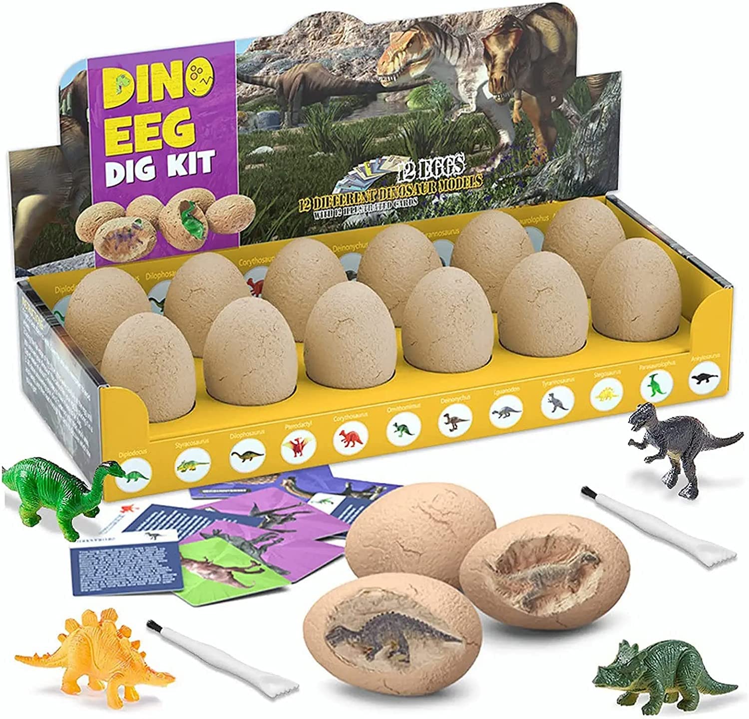 TERRIFIArchaeological excavation toys, Dinosaur Eggs Dig Kit Archaeology-Dig up, Excavation Educational Science Gifts for Kids Party Archaeology Paleontology Toy