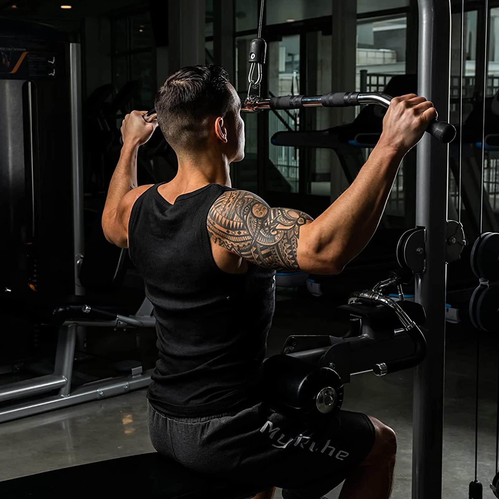 V3VOGUE Barra LAT Machine Barra Tricipiti, Asta di Tensione per Bicipiti, Barra di Trazione per Il Fitness con Barra Diritta Fai-da-Te, Barra di Allenamento per Il Fitness in Palestra A Casa