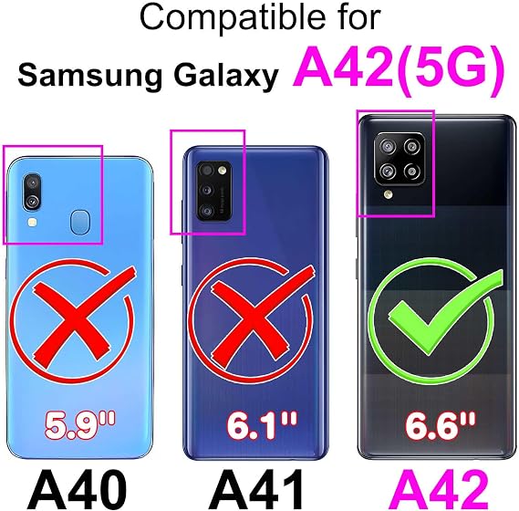 Mobile Phone Case for Samsung Galaxy A42 5G / Galaxy M42 5G Case Premium PU Leather Flip Case Protective Flip Case with Card Slot Foldable Wallet Case for Samsung Galaxy A42 5G / M42 5G - Grey 3 Kartenfächer & 1 Geldfach Magnetverschluss Ständerfunktion robuste Premium PU Leder Klapphülle für Samsung A42