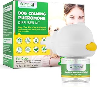 Dog Pheromone Diffuser, Dog Calming Pheromone Diffuser Kit, Effectively Relieve Anxiety Stress Dog Calming Diffuser Comfort for Dogs, Reduce Stress, Antiety, and Tension ( 30-Days Diffuser & Refill )
