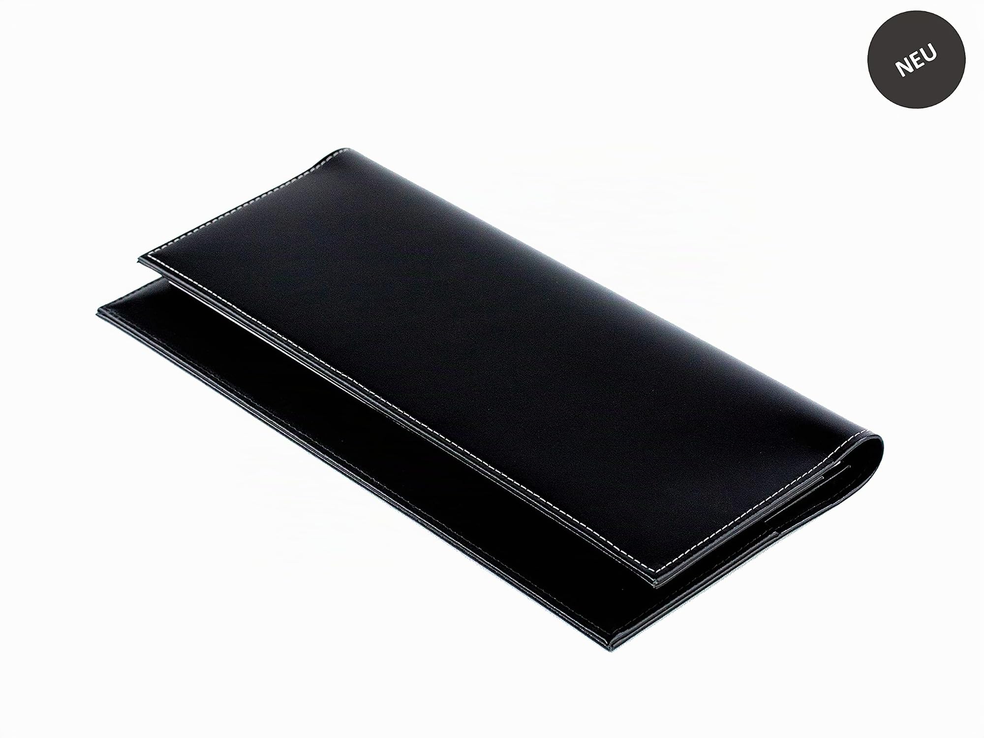 DELMON VARONE - Tischquerkalender 2027 Cambridge Top Grain Leder Schwarz - Tischkalender Quer 1 Woche auf 2 Seiten - Wochenplaner Kalender für Büro, Schreibtisch Wochenkalender Organizer