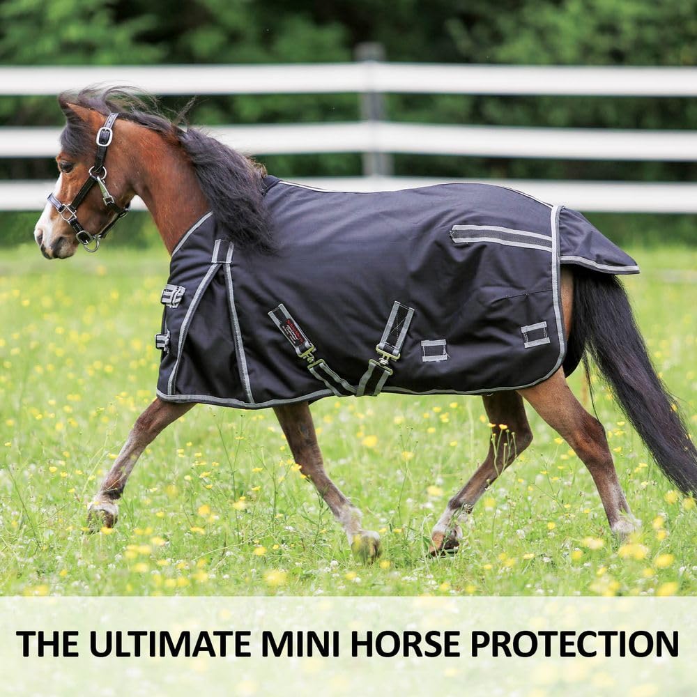 ARMORFlex Challenger II Cutback Wither Adjusta-Fit Surcingle Mini Turnout | 1200D Ripstop Polyester Durability | Waterproof & Breathable |Medium Weight Winter Horse Blanket |Color Purple/Gray |Size 38
