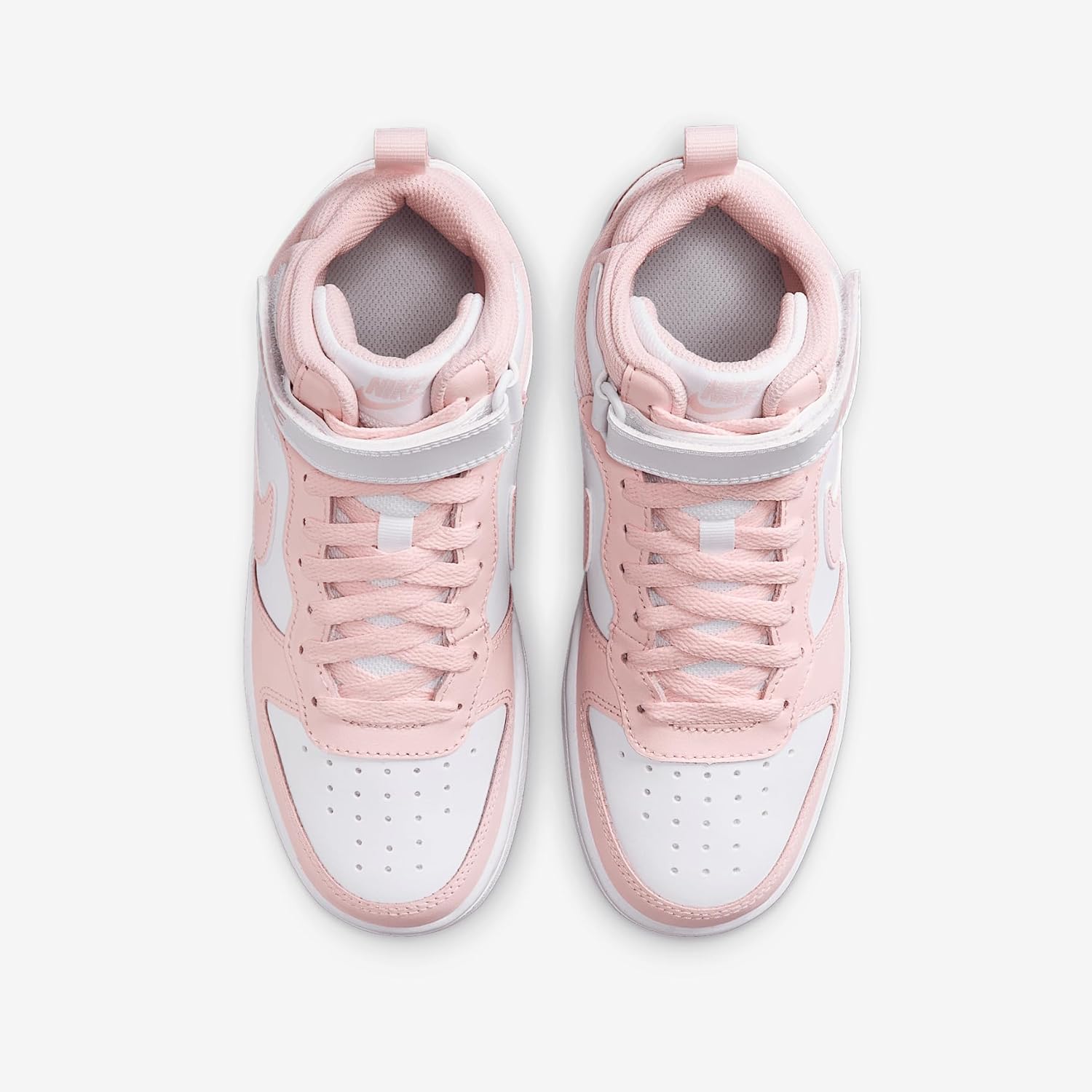 Nike Court Borough Mid 2 Big Kids' Shoes (CD7782-122, White/Echo Pink) - Image 4