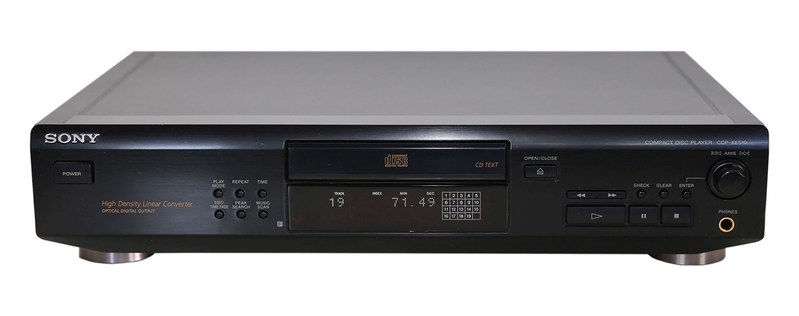 Sony CDP-XE510 CD-Player - Schwarz - Fernbedienung - Optisch, RCA, Aux - Kopfhörer, Lautsprecher - CD-R