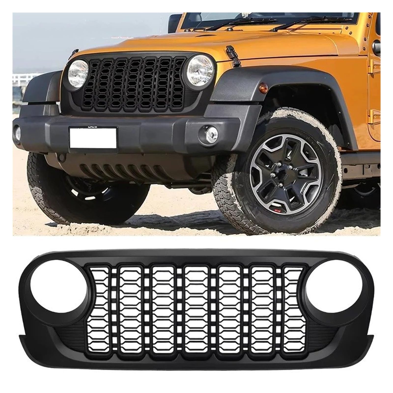 Griglia Anteriore Dell'auto Per Jeep Per Wrangler JL JT 2018-2024 Plastica ABS Una Varietà Di Colori Auto Paraurti Anteriore Griglia Maglia Accessori Ricambio Griglia paraurti(Red with hols)