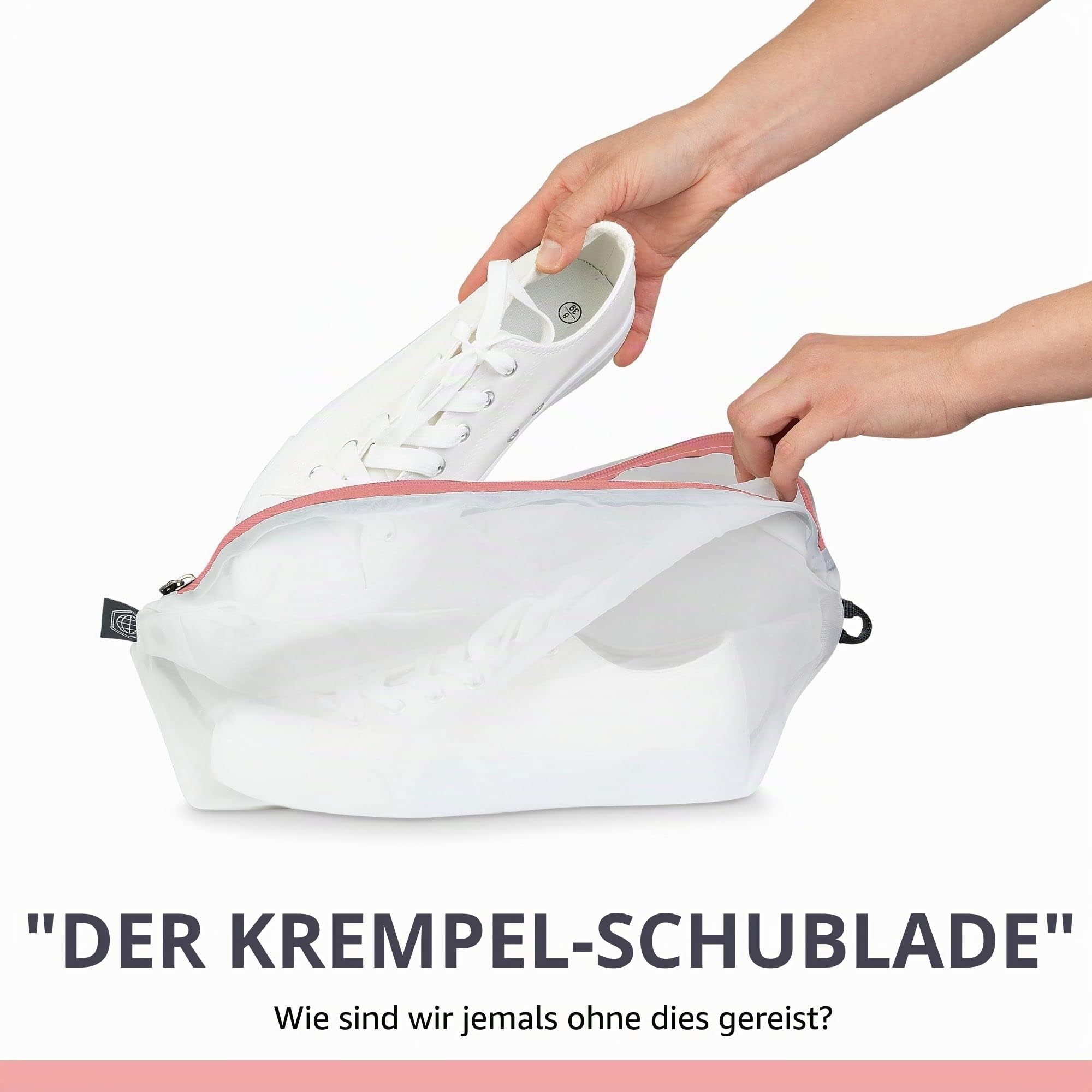 TRIPPED Travel Gear Großes Packwürfel-Set mit durchsichtigem Netz, Kompressions-Verpackungswürfel, Reise-Organizer (Dusty Rose)