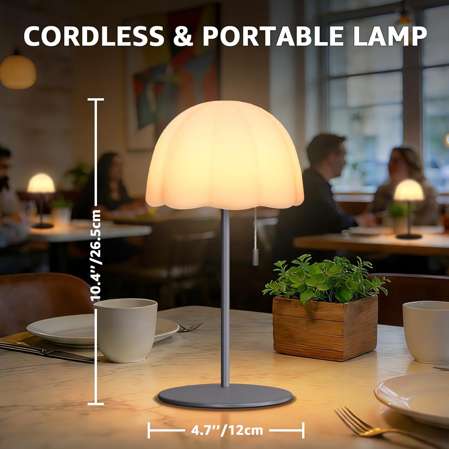 FUYO Shower Lamp Waterproof with Warm White & RGB, 4000mAh Cordless Lamp Rechargeable Battery Operated Light LED, Outdoor Lamp Portable for Indoor Outdoor Bathroom Home Patio (Gray)