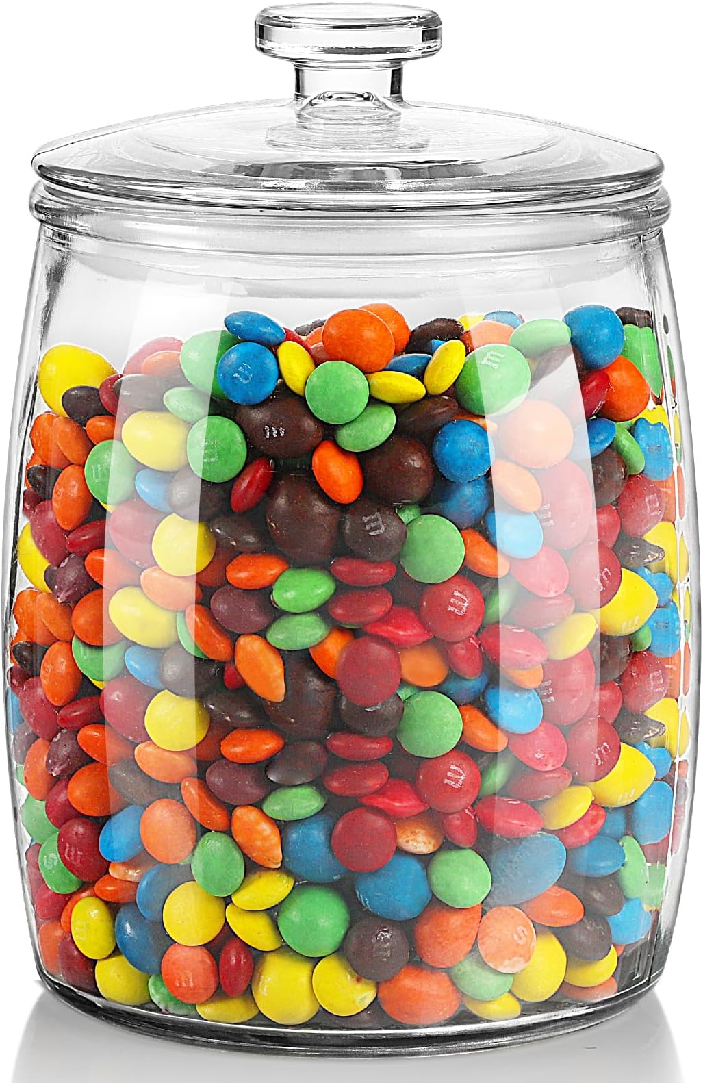 Large Glass Storage Jars with Push-Top Lids 2 Litre - Sweet Jars with Lids Airtight Wide Mouth Cookie Jar Round Biscuit Jar for Cereal Pasta Candy Sourdough Starter