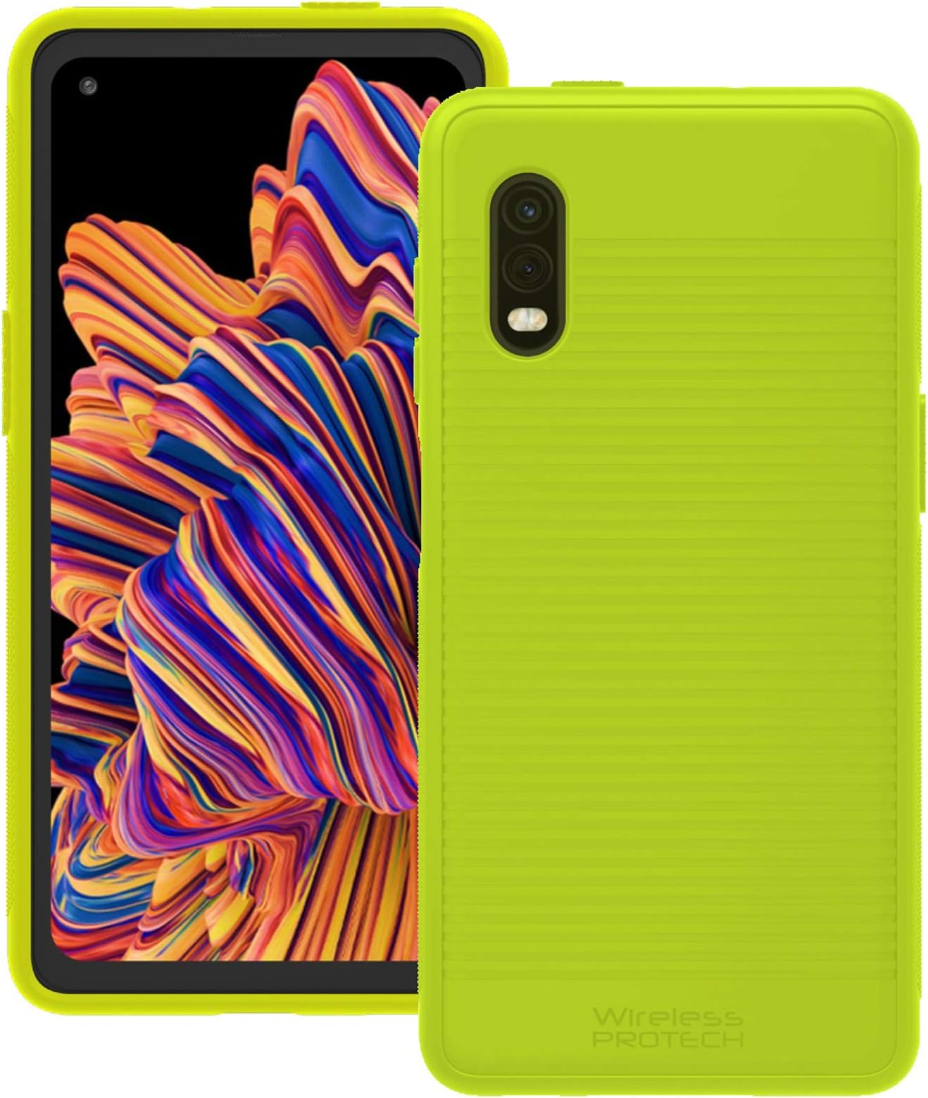 Case Compatible with Samsung Galaxy XCover Pro Phone Model SM-G715. Slim Rugged Flexible Case with Drop Protection (Lime Green)