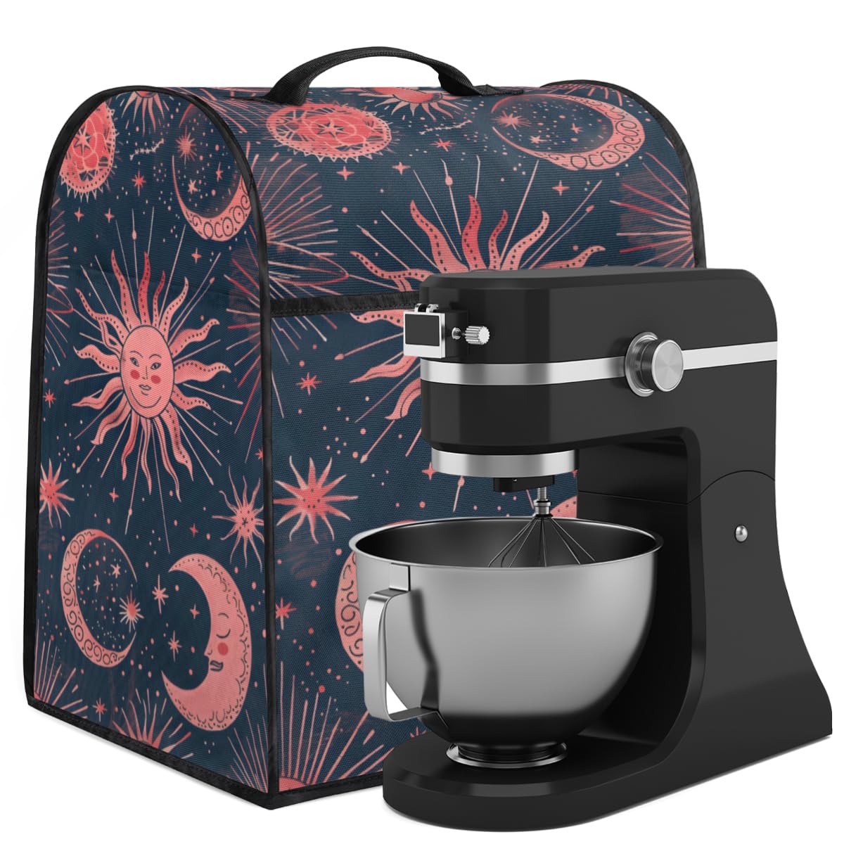 Coffee Maker Cover Bohemian Sun Moon Kitchen Appliance Covers Small Appliance Covers Blender Cover Juicer Cover Dust Covers for Kitchen Appliances with Top Handle and Pockets,Washable,B761