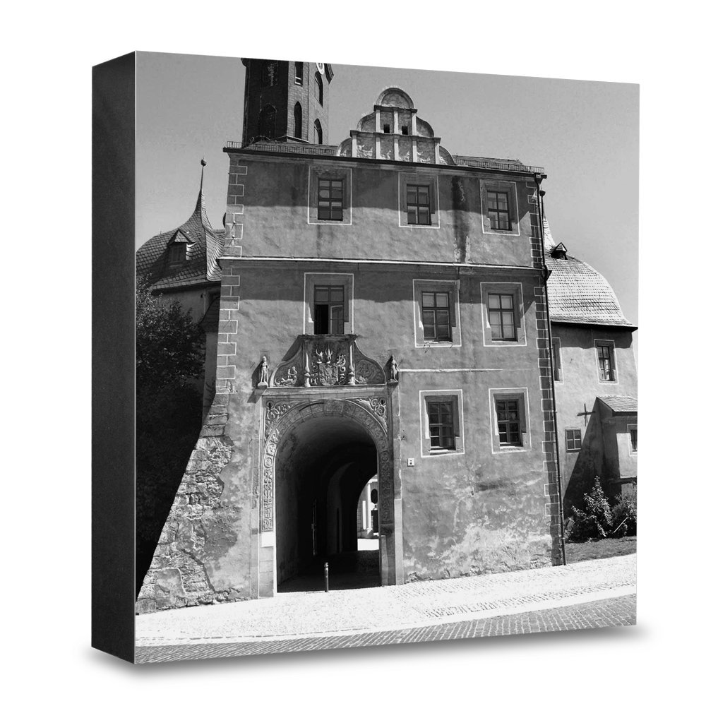 Bloc photo en bois 20x20 cm Bastille de Weimar pour décoration murale