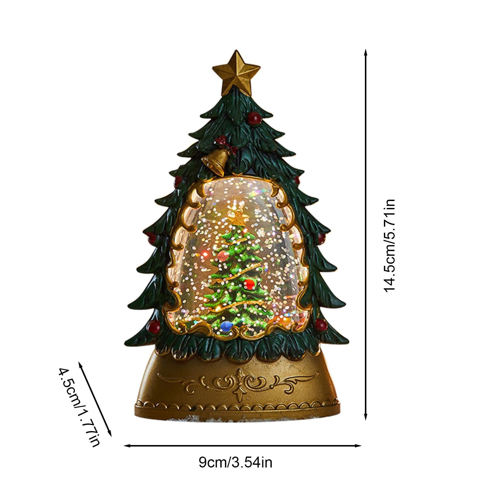 Bola de Nieve Brillante,Globos de Nieve, Bola Brillante con Forma de árbol de Navidad, Luz Nocturna de Bola Brillante de otoño, Decoraciones iluminadas en la Puerta para el hogar Interior, Mesa