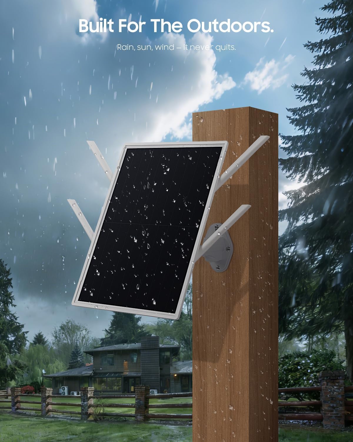 Solar WiFi Extender Outdoor with 4 Antennas, 2.4GHz 300Mbps Outdoor WiFi Repeater, 15W Solar Panel Powered WiFi Extender for Garden, Farm & Ranch, Outdoor WiFi Extender, IP65 Waterproof