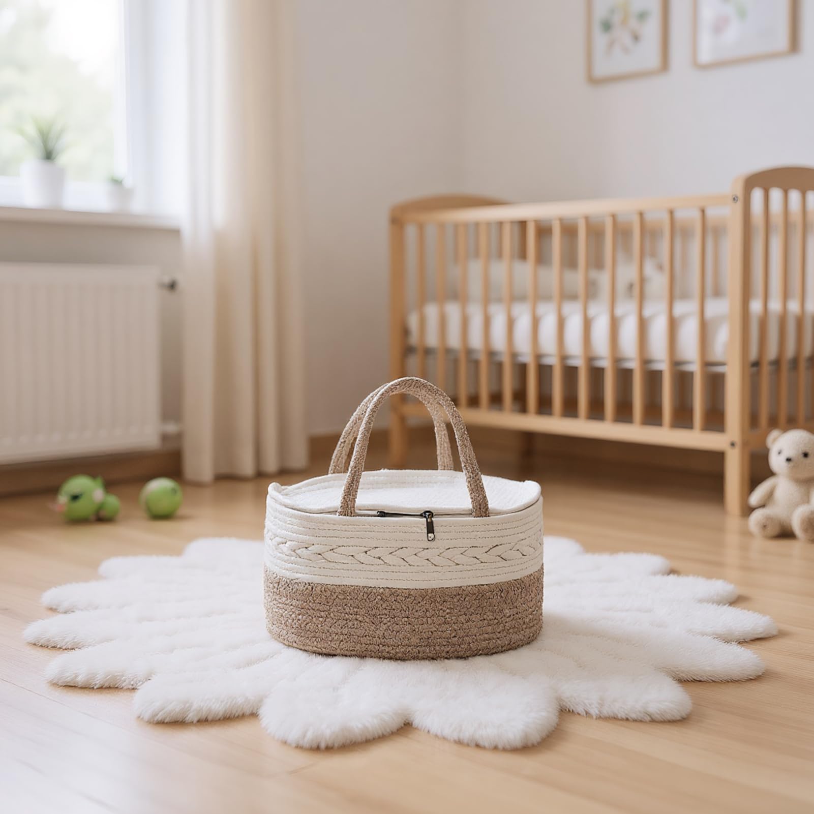 Cesta De Pañales Para Bebé Bolsa Portátil De Gran Capacidad