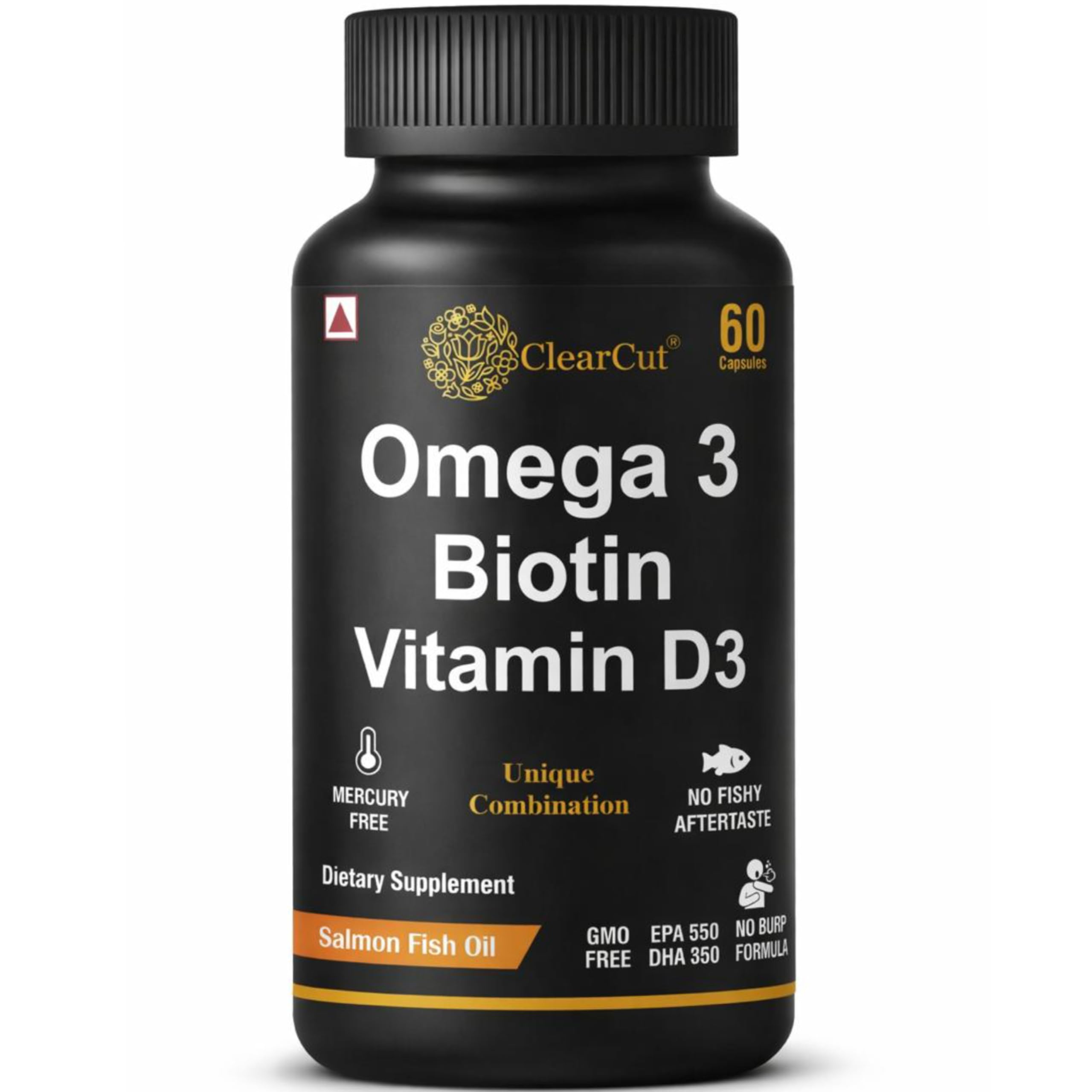 Omega 3 fish oil capsules | Biotin| Vitamin D3 for men women healthy Heart Hair Skin