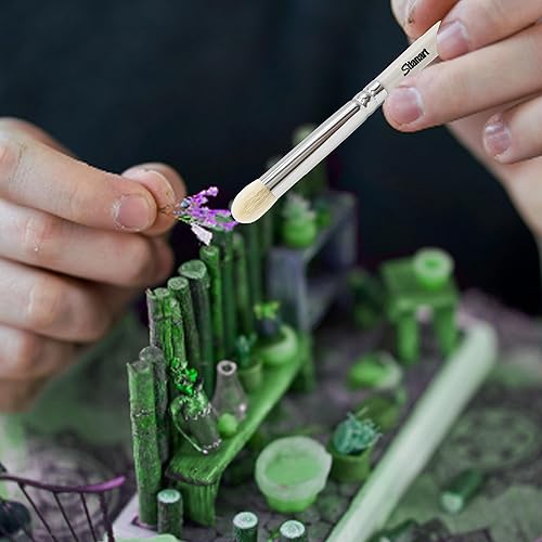 Miniatura 7 de Juego de pinceles de secado Hobby Drybrush para pintura, juego de pinceles de pintura de detalle, 3 piezas de arte profesional y pinceles de pintura