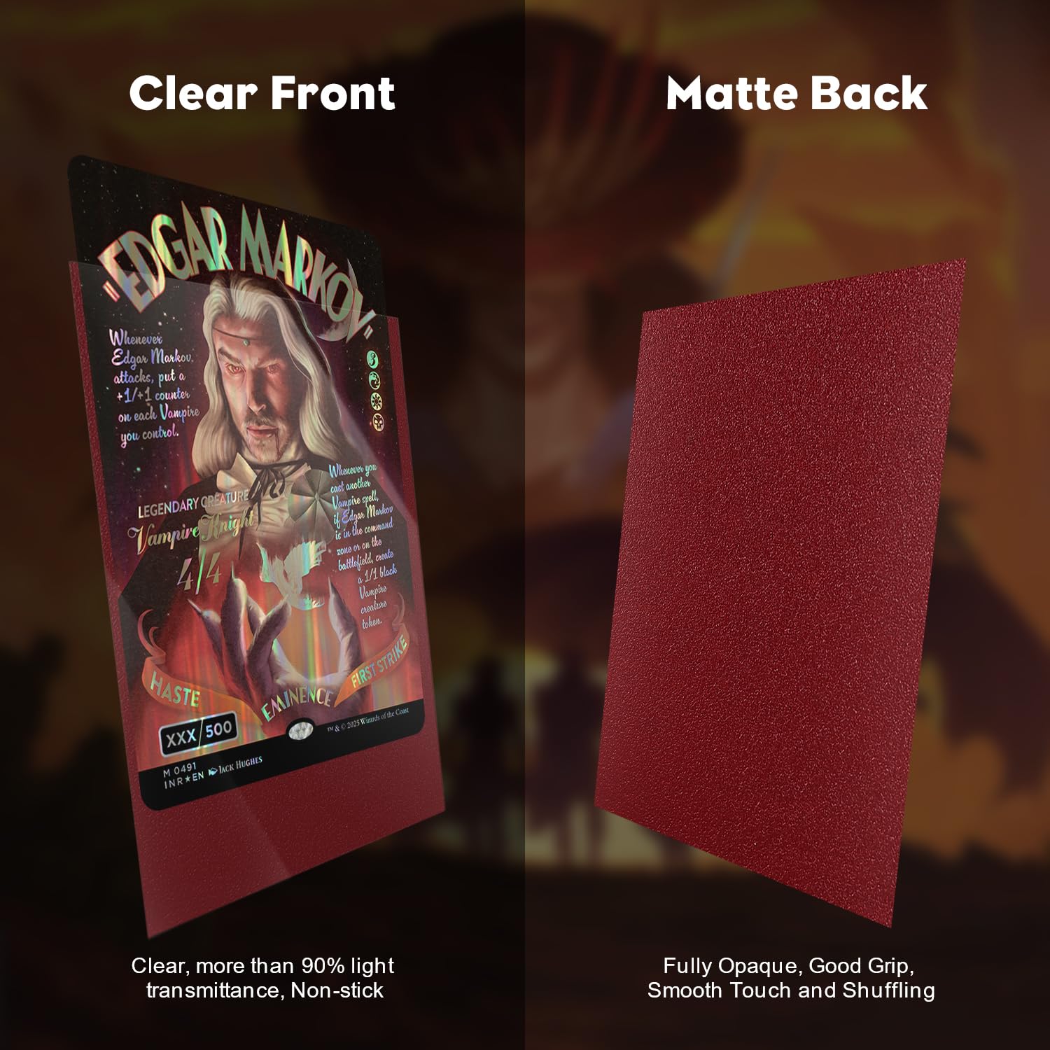 Amazon.com: Blood Red MTG Card Sleeves 300CT, Matte Textured Back Card  Sleeve Deck Card Protectors, Standard Size Card Sleeves for MTG, Baseball  Card, Sports Cards, Game Card : Toys & Games