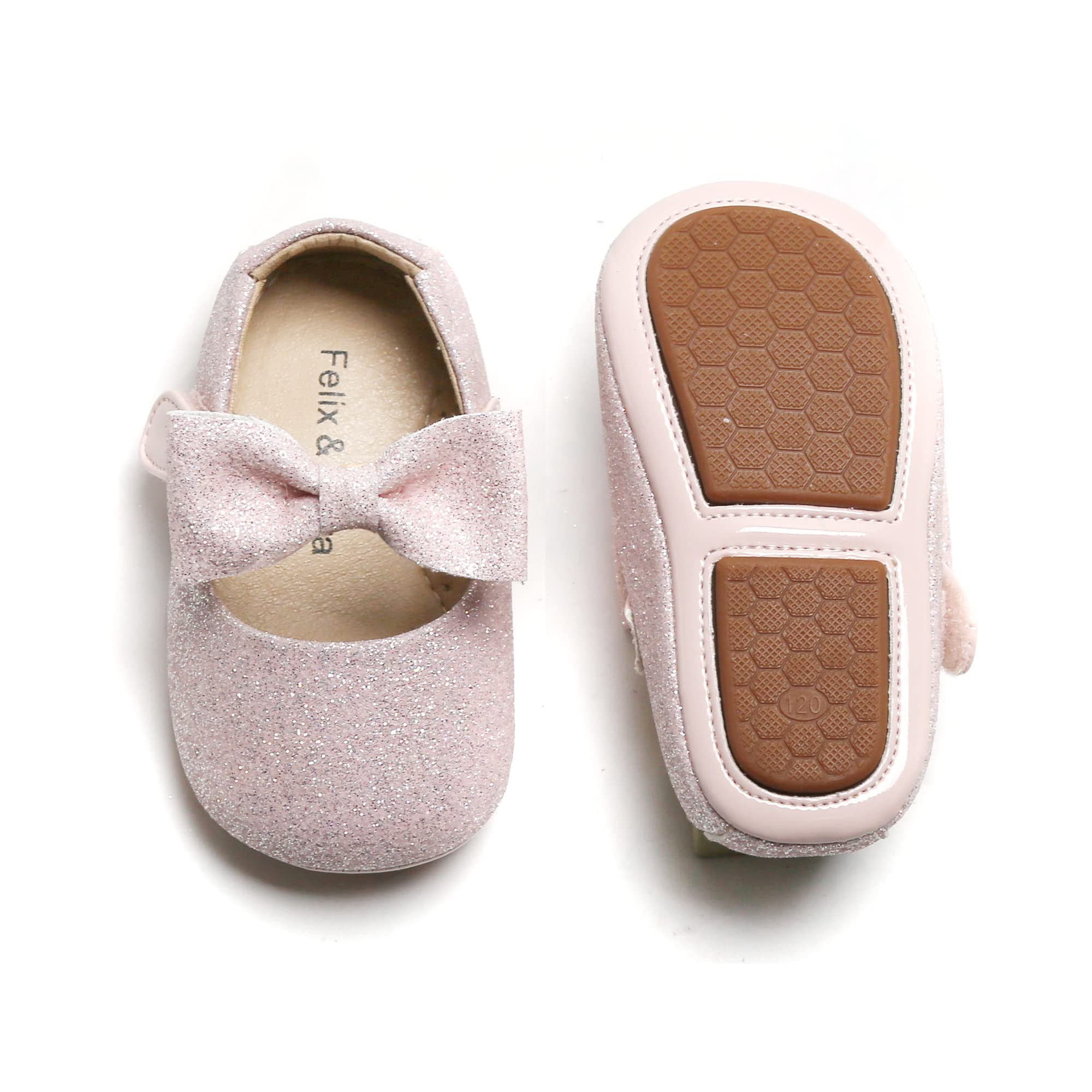 Felix & Flora Soft Sole Baby Shoes - Infant Baby Walking Shoes Moccasinss Rubber Sole Crib Shoes