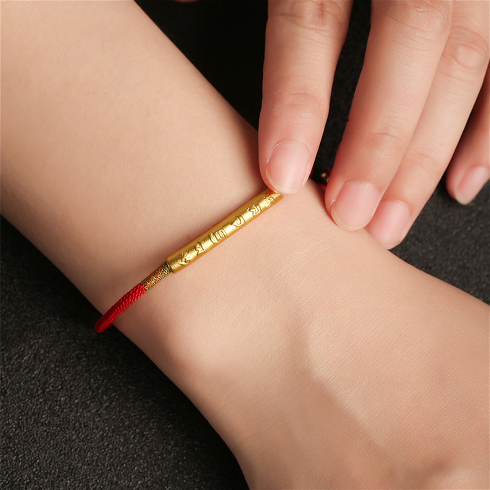 Tibetan Buddha Guan Yin Wealth Card Amulet - Brass Protection Talisman + Free Red String Bracelet