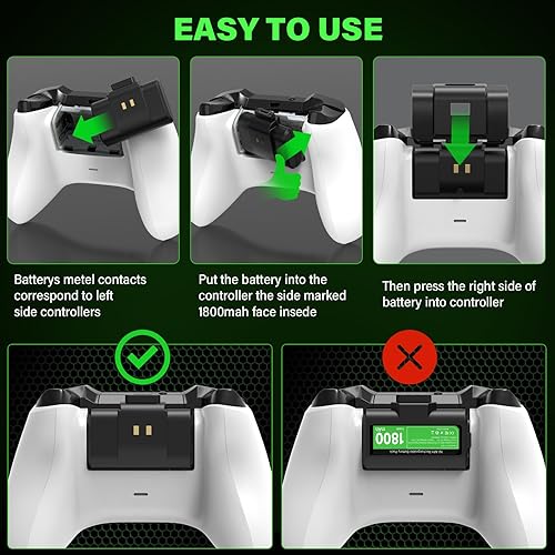 Miniatura 7 de Paquete de baterías recargables para controlador Xbox 2x4800mWh, paquete de baterías para Xbox Series SXXbox One SOne XOne Elite Kit de carga remota