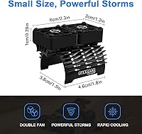 Vista 7 de Hobby Twin RC - Ventiladores de refrigeración para motor de automóvil, cubierta de metal, disipador de calor apto para 1/8 1/7 RC Car 1.575 in 1.654