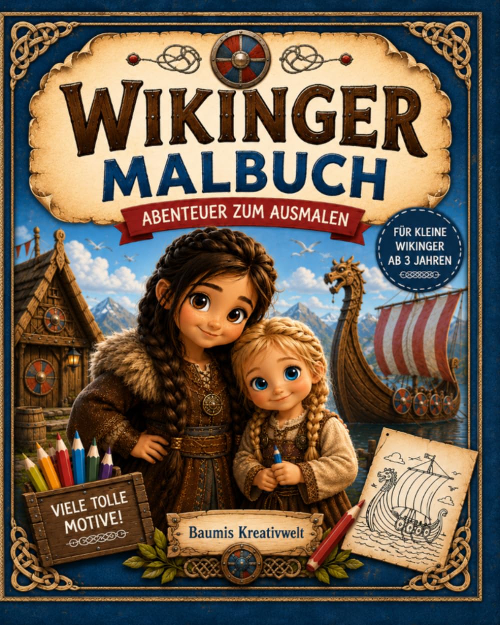 Wikinger Malbuch ab 3 Jahren