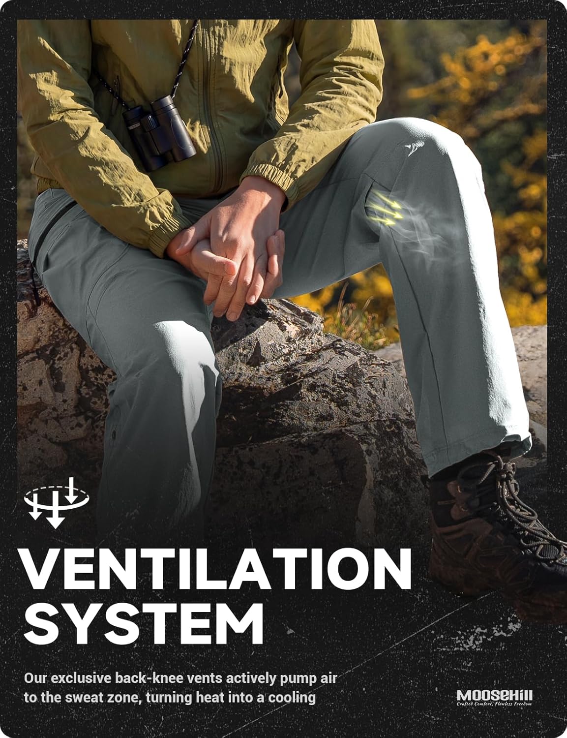 Moosehill Women's-Hiking-Pants-Cargo-Quick-Dry-Stretch-Lightweight Work Outdoor Pants with 5 Deep Pockets - Image 4