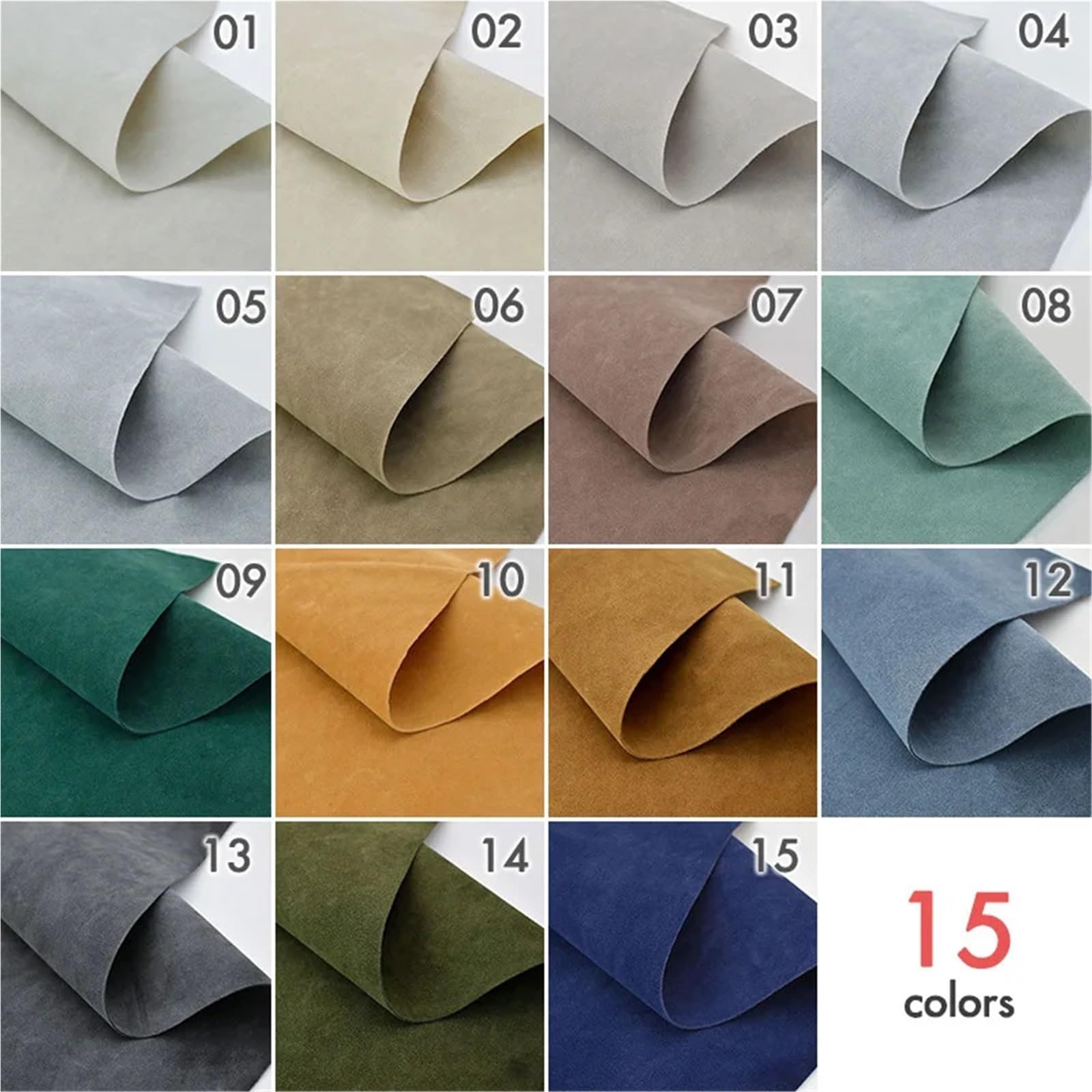 Suede Fabric Tela de terciopelo gamuza doble cara, 50x137cm, 1,3mm, tela sintética elástica en 4 direcciones for techo coche, sofá, muebles, manualidades DIY(Color13)