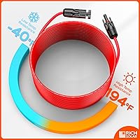Vista 3 de RICH SOLAR Cable de extensión de panel solar negro de calibre 10, 10 AWG, 10 pies, color rojo + 10 pies, cable de extensión de panel solar negro