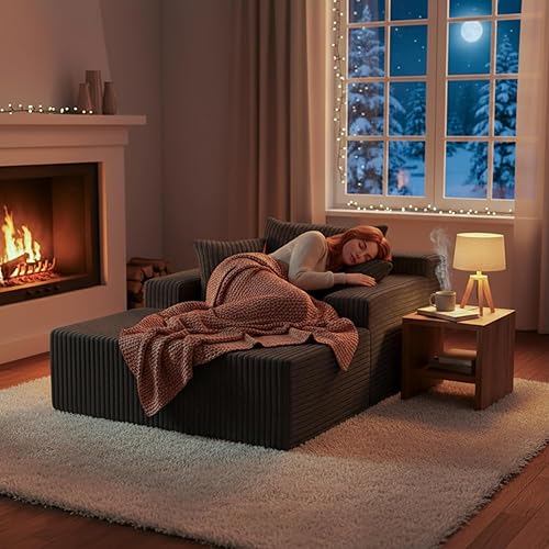 Miniatura 3 de Sytopia – Silla reposera con reposabrazos, sofá cama extragrande con 3 almohadas, cómodo sofá sin patas, silla de lectura con cama para sala de